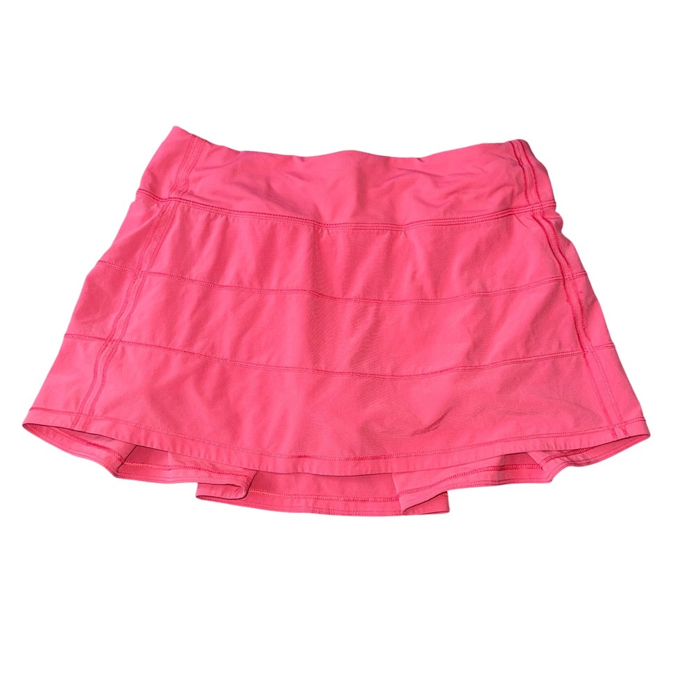 Lululemon Pace Rival Skirt Women Size 6 Pink Excellent Tiered Athletic Run